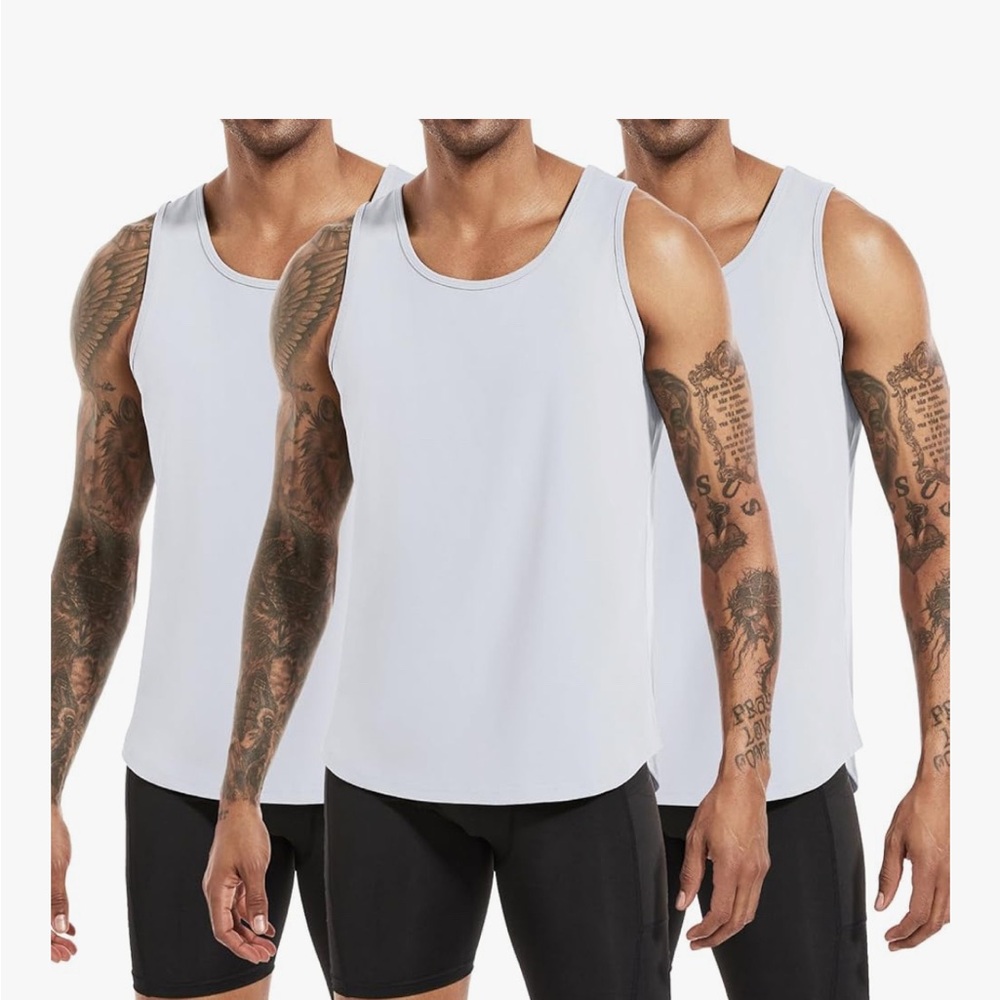 Pack of 3 Men's White Tank Top Camisole